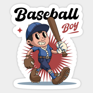 Funny Baseball Boy Sticker